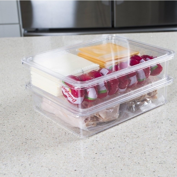 Kitchen Spaces Clear Plastic Storage Bins - 12 oz, BPA-Free, 8.7x3.5x6.8, 2-Pack - Picture 8 of 10